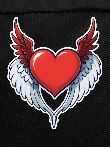 Red Heart with Wings