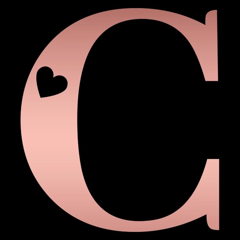 Letter C Rose Gold