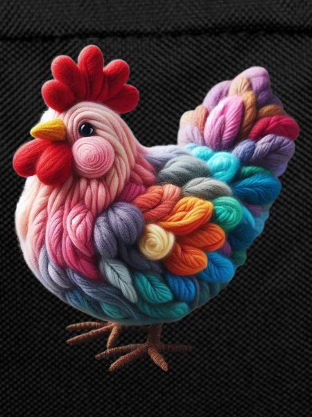 Poule en laine
