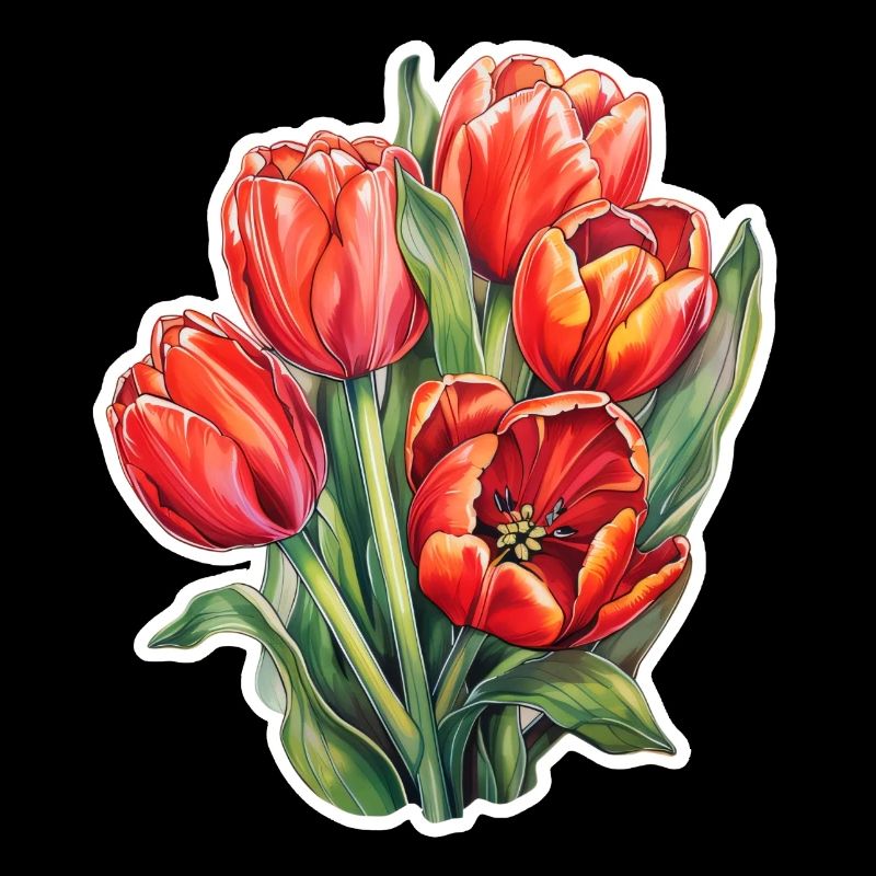 Tulips 5 Flowers