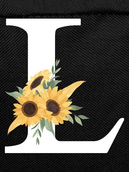 Letter l floral sunflower
