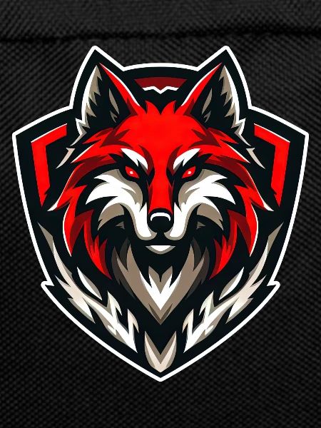 Wolf Illustration RED Emblem