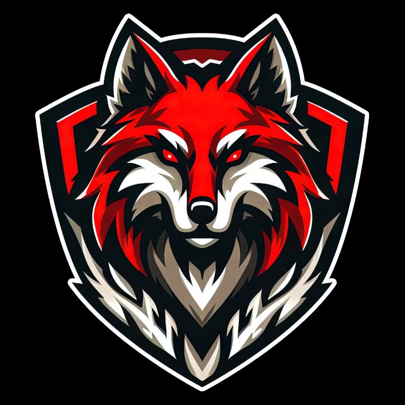 Wolf Illustration RED Emblem