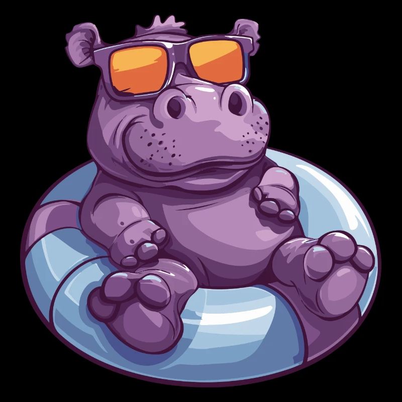 Nilpferd Sommer Comic