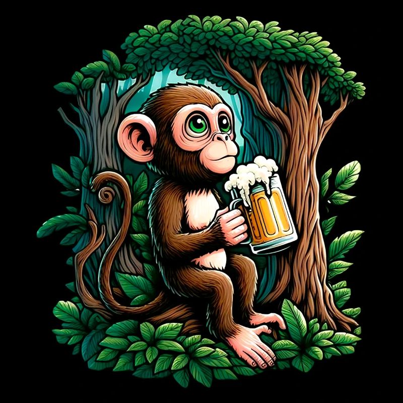 Singe Bière Décontracté