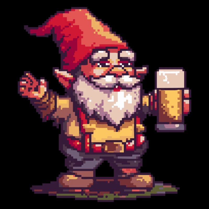 Gartenzwerg Bier Pixel