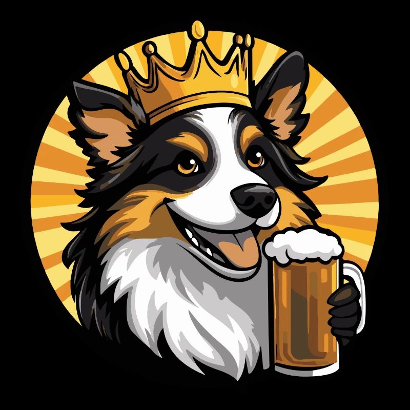 Border Collie Dog Beer Comic
