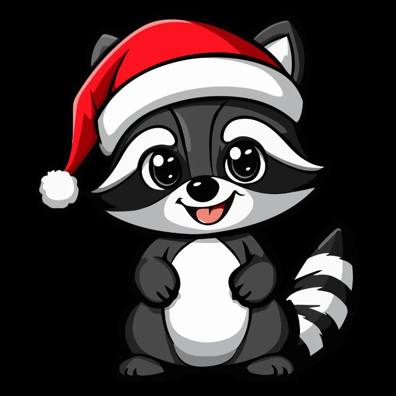 raton laveur Noël mignon