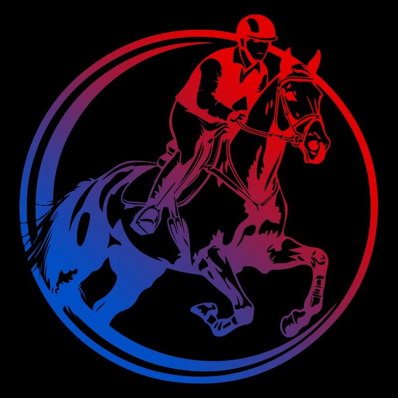 Silhouette de cheval d’équitation coloré