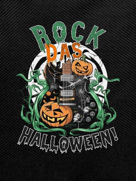 Rock Halloween, guitar and pumpkin