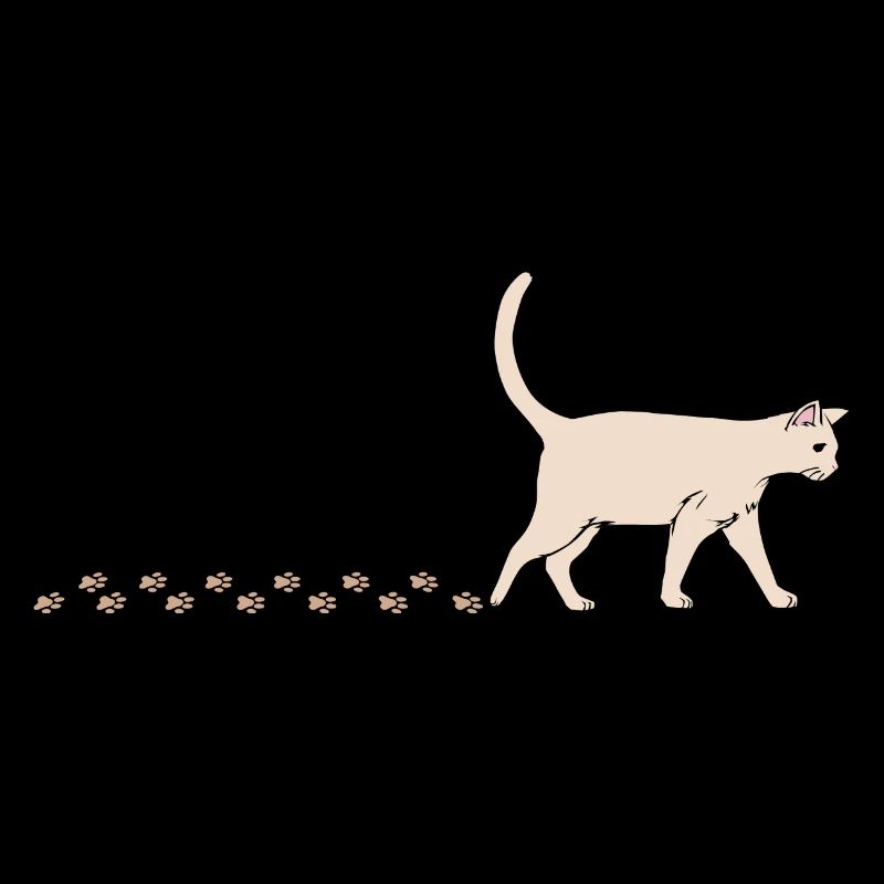 Cute Cat Waddling Kitty Paws Footprints