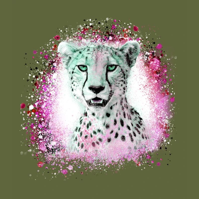 leopard, katze, wildkatze, graffiti, malerei,pink