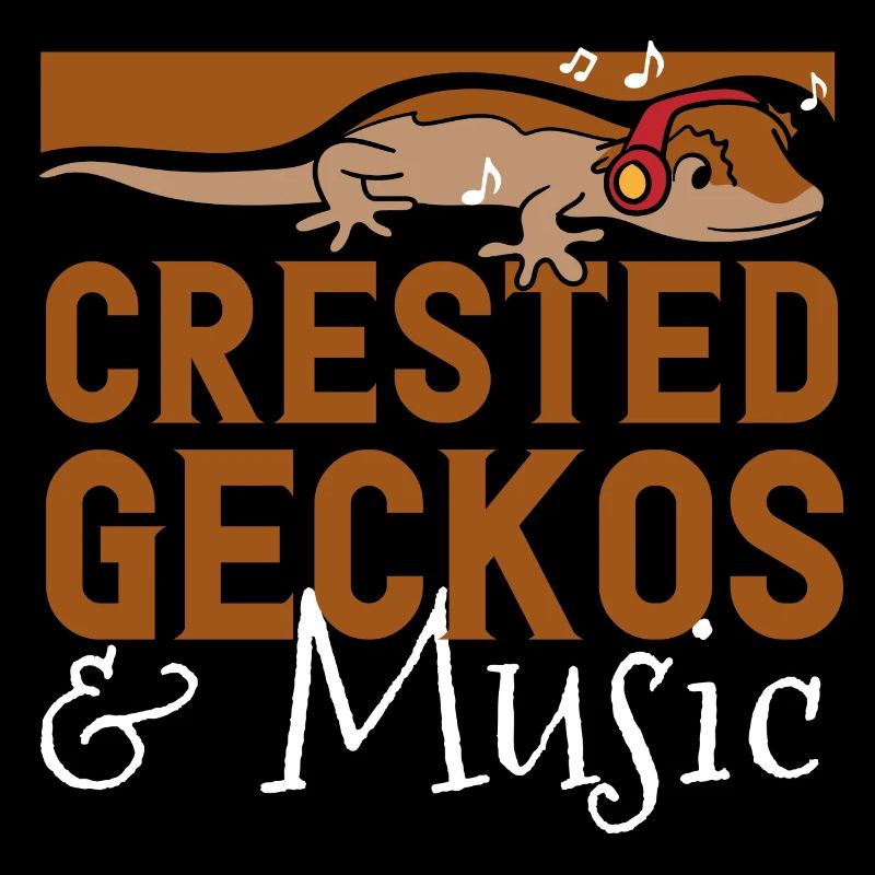 Geckos huppés et notes de musique Musician Lizard