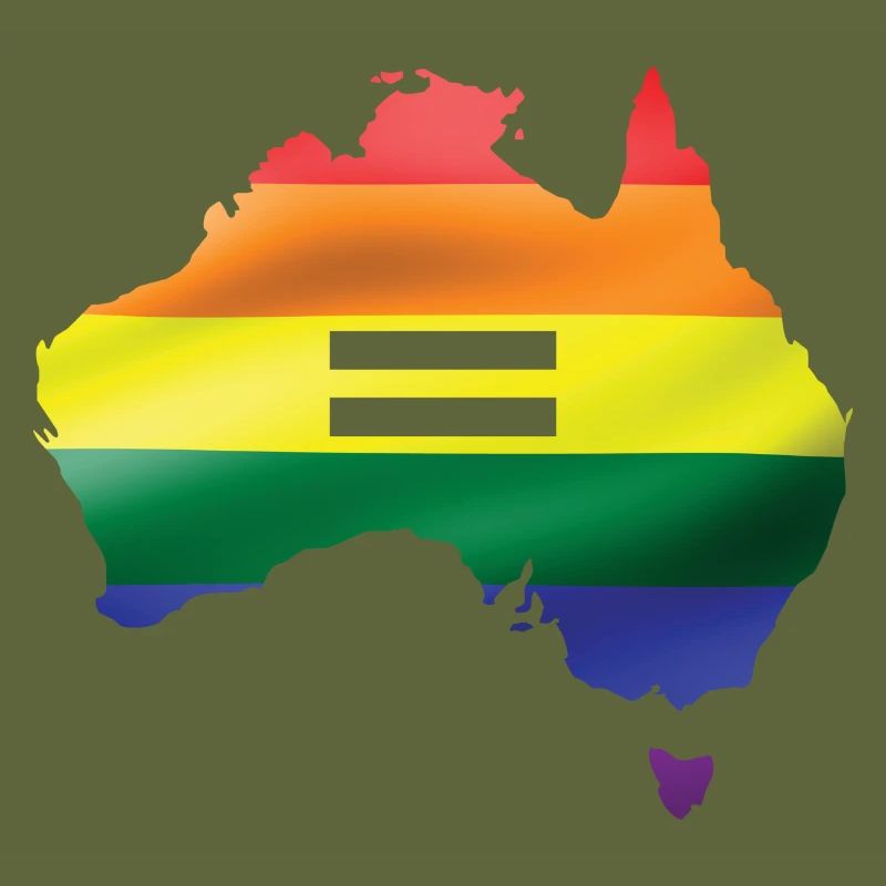 Lgbtq Pride Rainbow Flag Australia Map