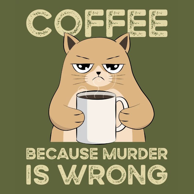 Coffee Because Murder Is Wrong Katze Vintage