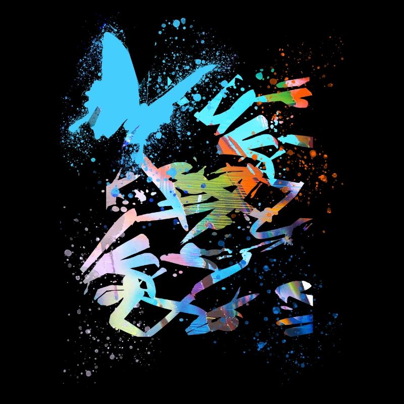 art, papillon, graffiti, coloré, bleu, peinture