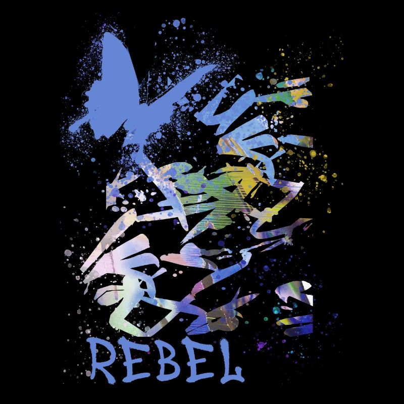 art, papillon, graffiti, coloré, bleu, peinture