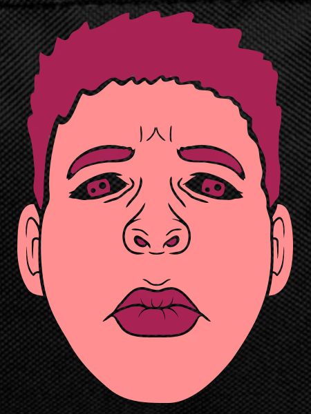 Design kiss mouth sad face