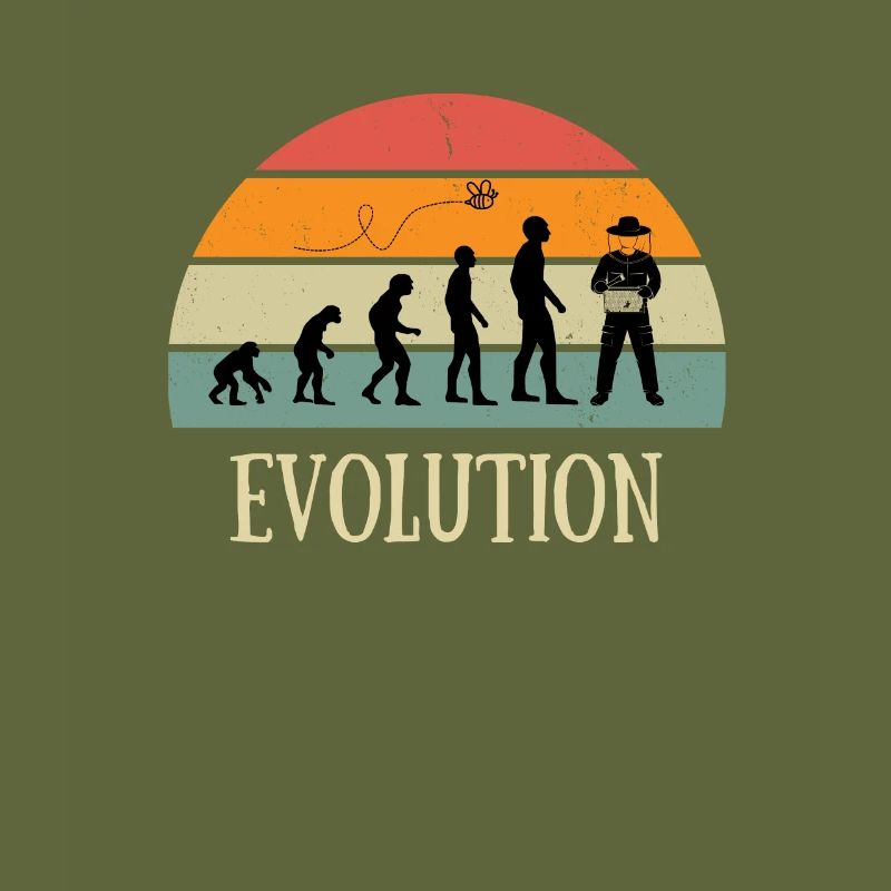 evolution vintage beekeeper humor bee man
