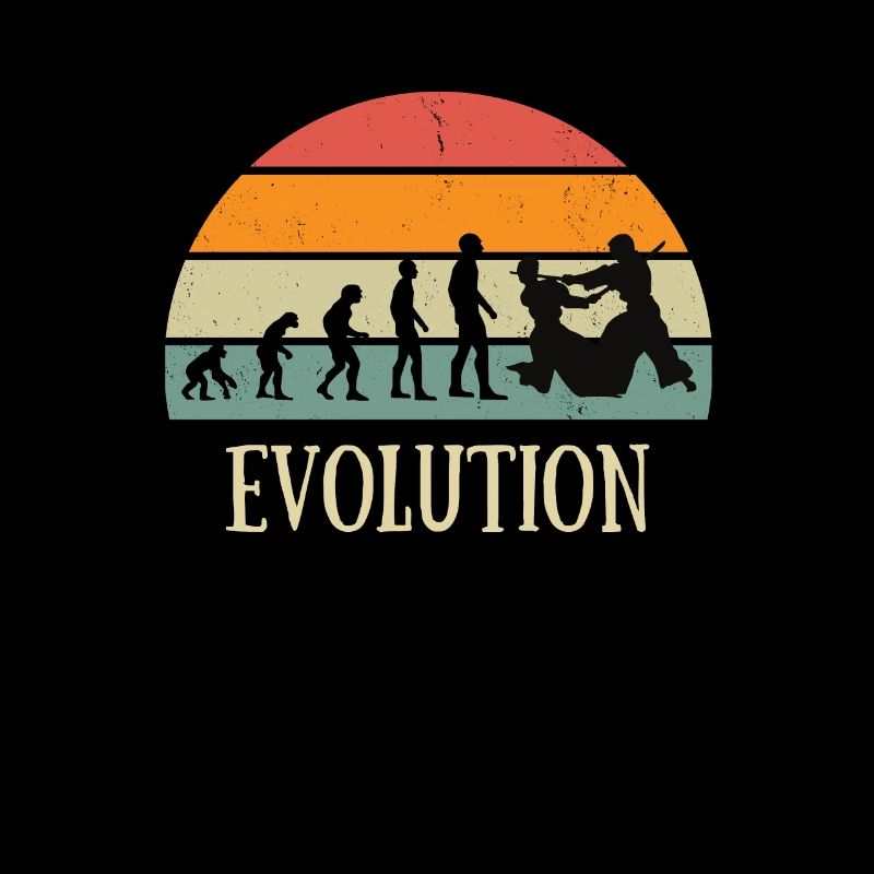 Evolution Aikido Mann Humor Kampfsport lustig