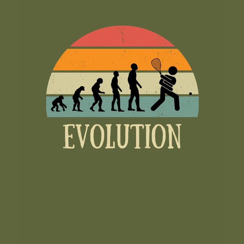 Evolution Vintage Squash Mann Humor Geschenkidee