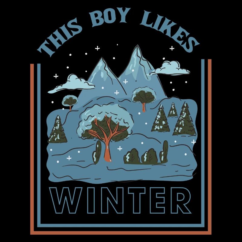 Junge mag Wintersaison Gemütliche Schneelandschaft