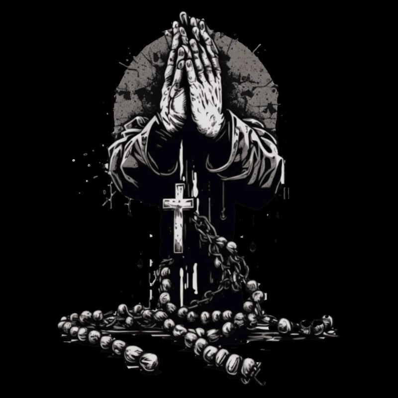 Praying hands with rosary
