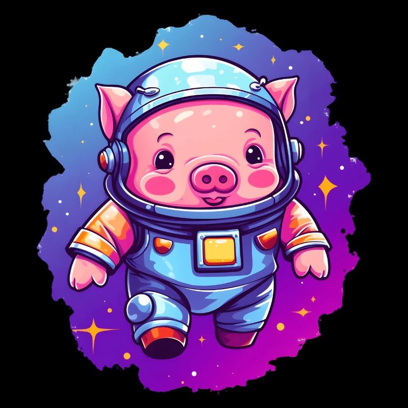 Doux cochon dans l’espace!
