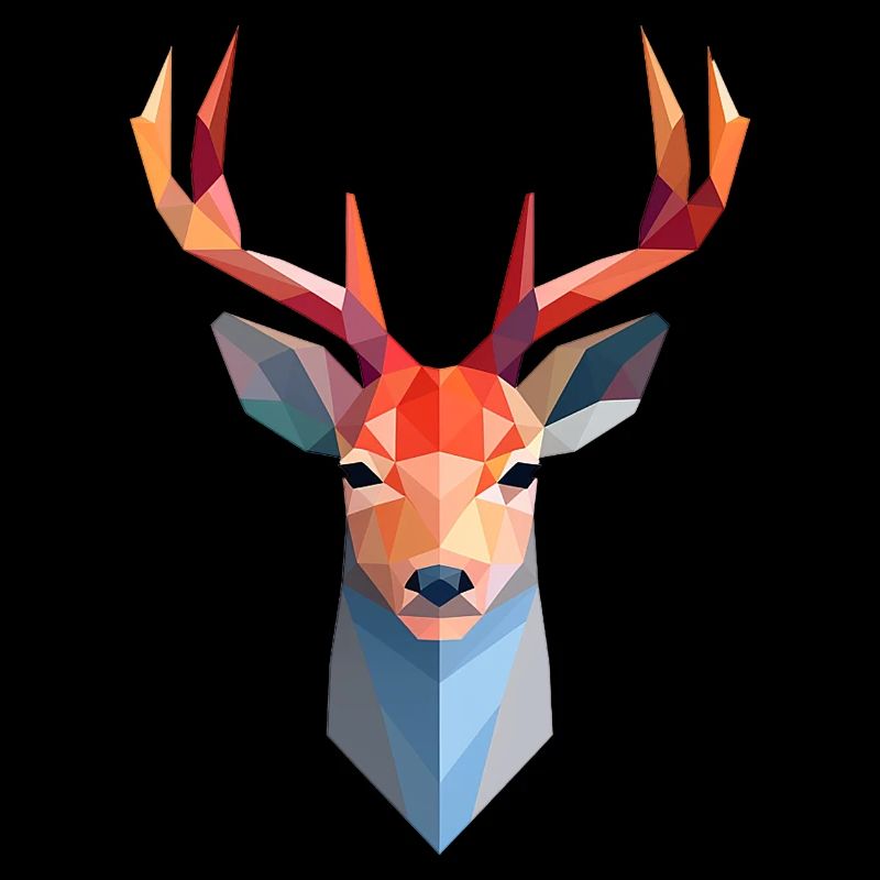 Reh Hirsch Kopf Low Poly Logo Design
