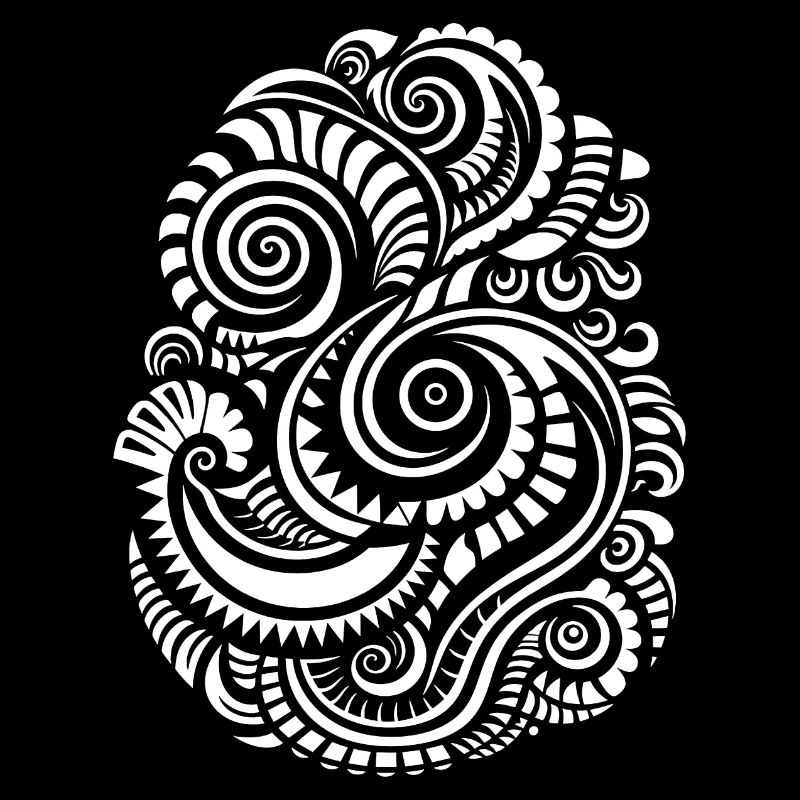 Expressive Maori Tattoo Art - Wave Pattern