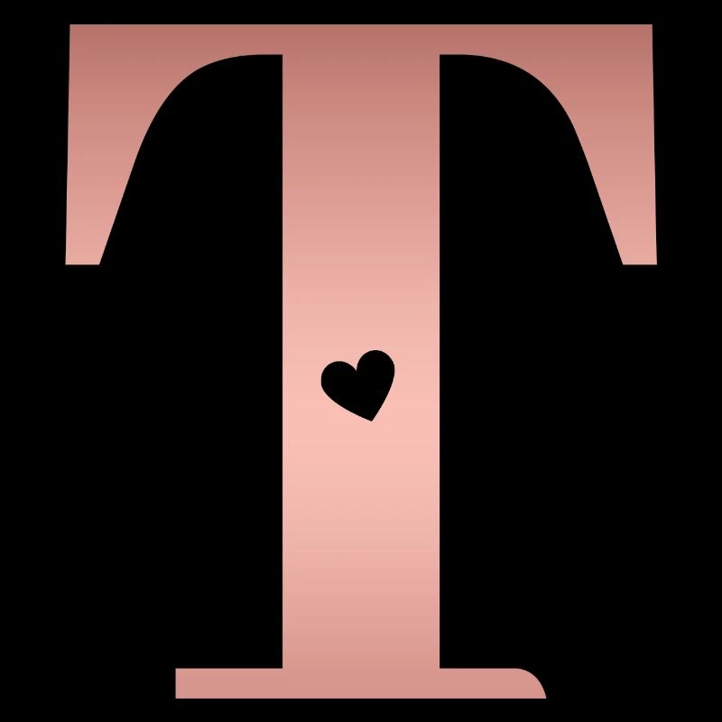 letter T rose gold