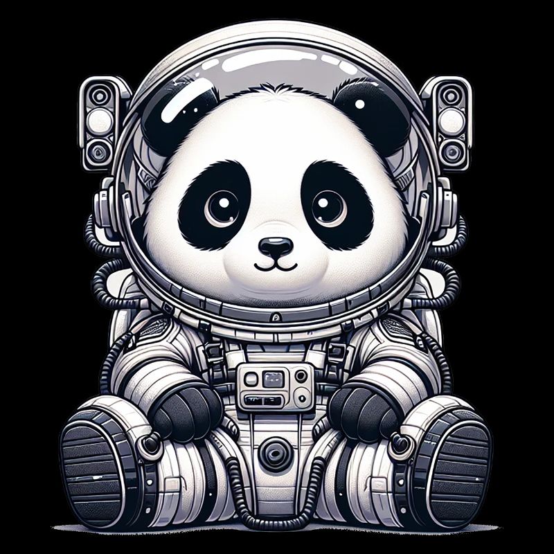 Astronaute panda mignon