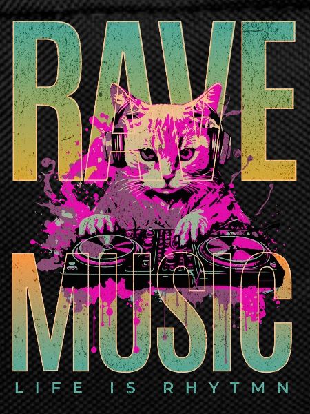 Rave music dj cat