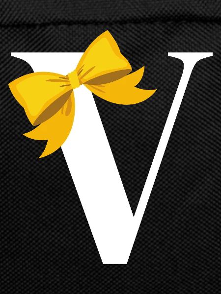 Letter V yellow bow