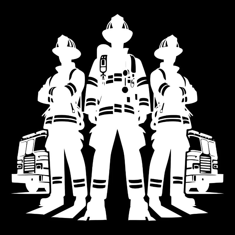 Firefighters in action Portrait