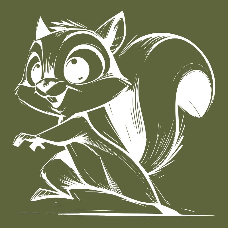 Mignon bébé écureuil dessin au crayon