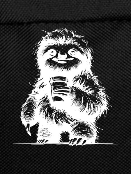 Bright Coffee Sloth Pencil Sketch