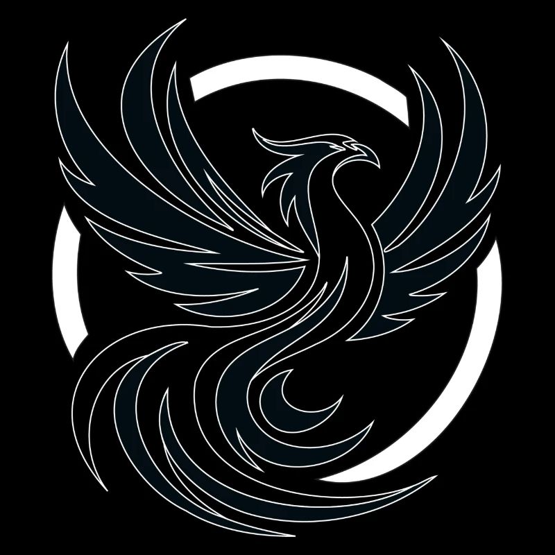 Phoenix schwarz-weiß
