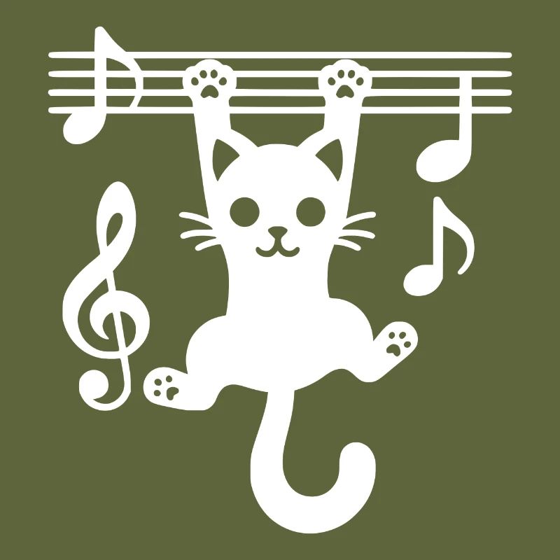 Musique Chat Drôles Notes Petits Chats Coquins