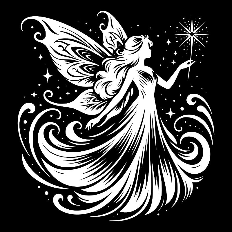 Tänzerische Fee mit glitzerndem Zauberstab