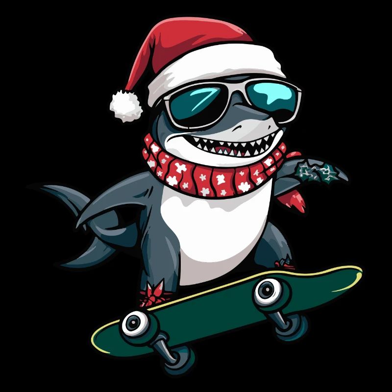 requin Noël drôle