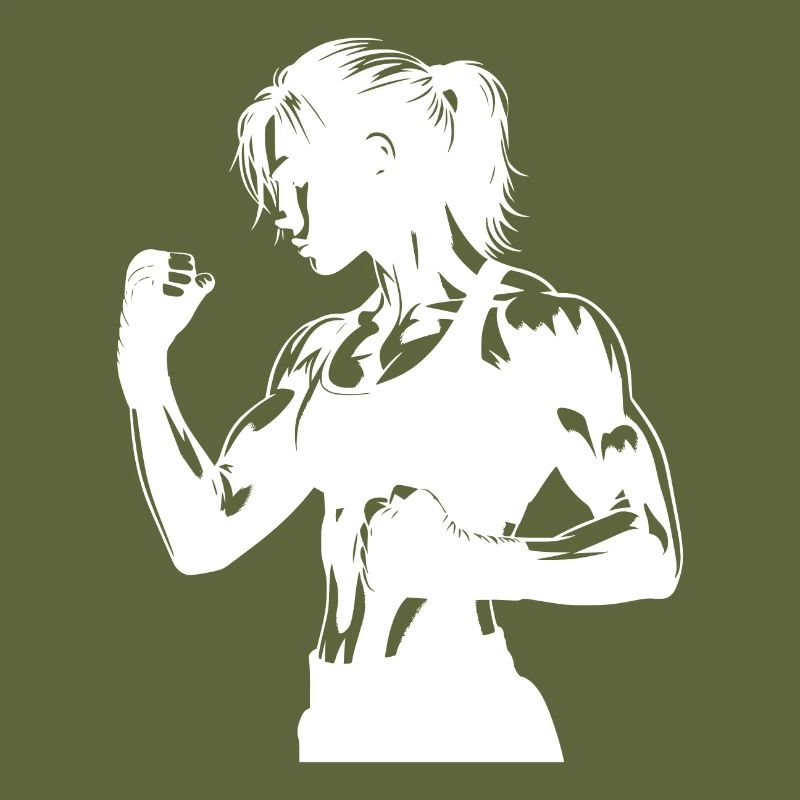 Muscular boxer in shadow style strong expression