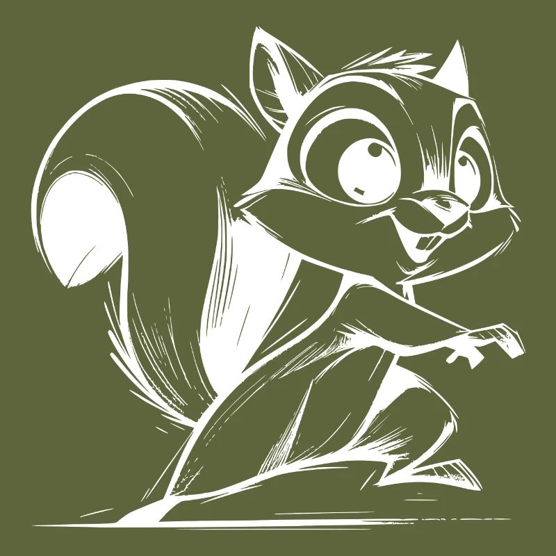 Kleines putziges Eichhörnchen Bleistift Zeichnung