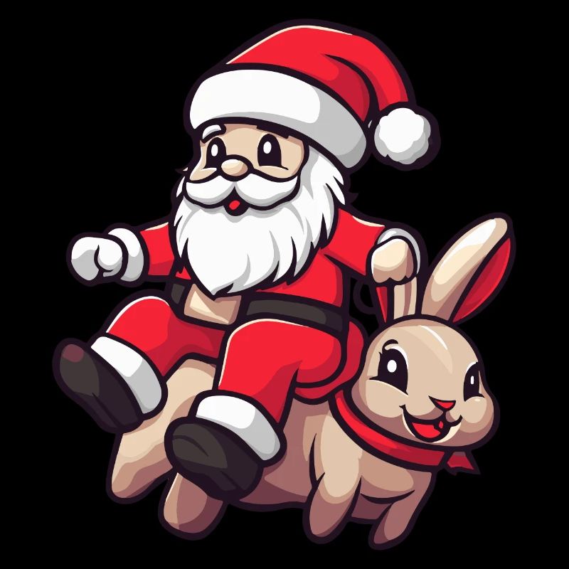 Hase Weihnachtsmann Cartoon