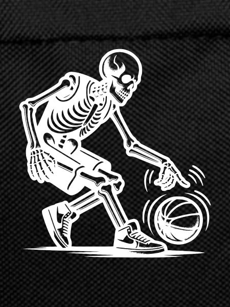 Skeletons Playing Halloween Basketball