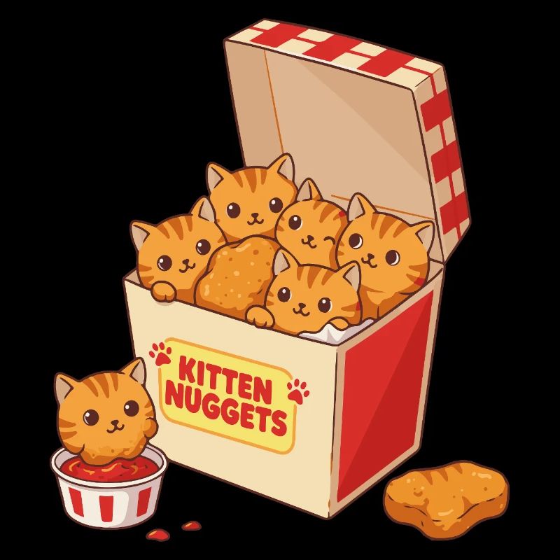 Kitten Nuggets Fast Food Cat
