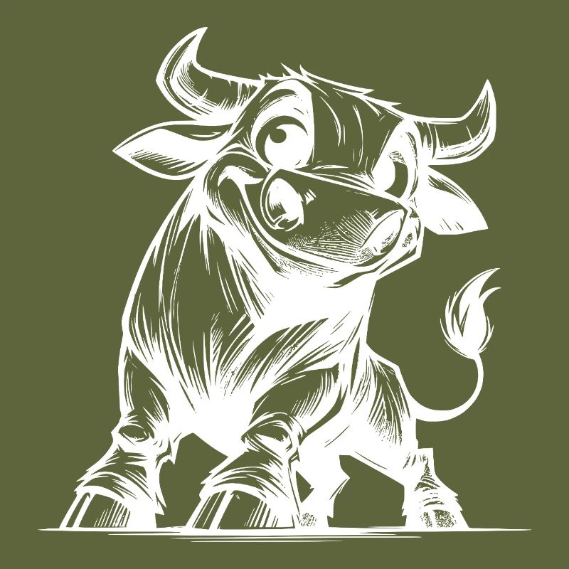 Dessin de taureau au crayon avec des cornes géantes