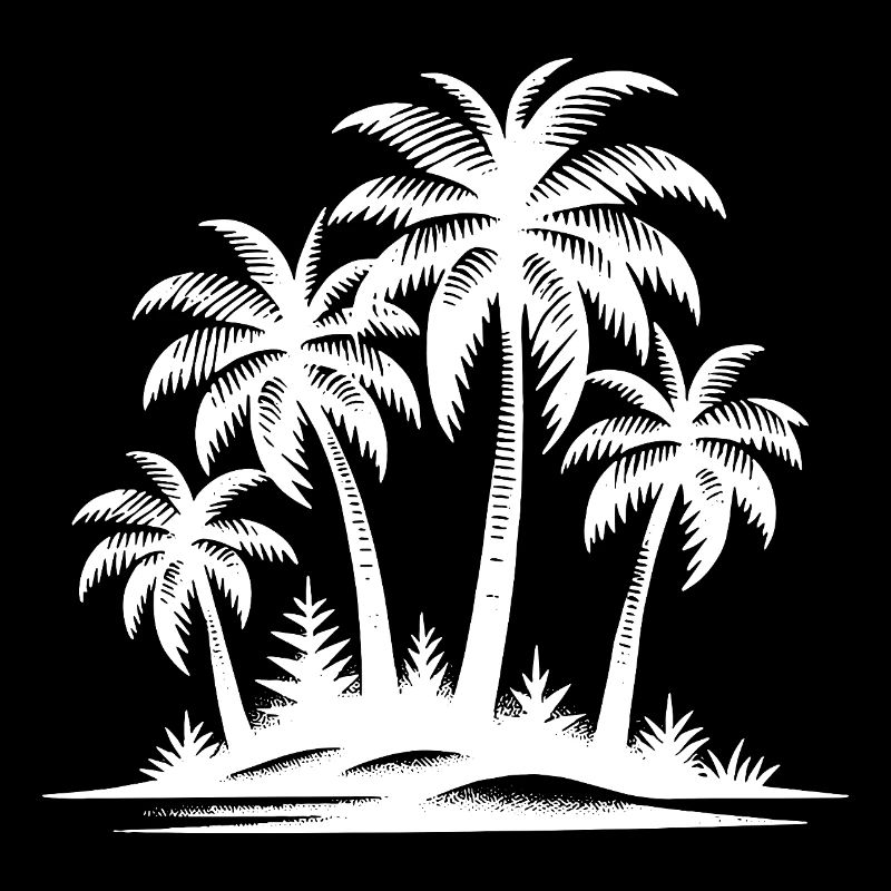 Caribbean islands and palm trees
