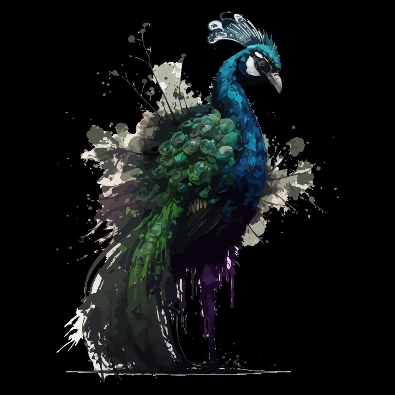Aquarell Pfau