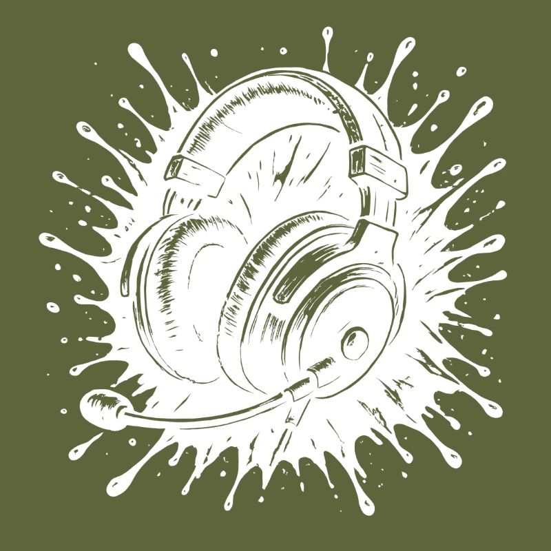 Headset in splatter style when sound hits